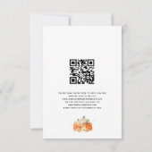 Autumn Glittery Pumpkins Florals Script QR Code RSVP Karte (Rückseite)
