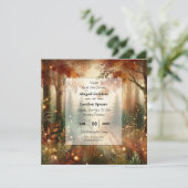 Autumn Glow in the Enchanted Forest Wedding Einladung (Stehend Vorderseite)