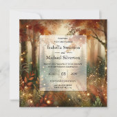 Autumn Glow in the Enchanted Forest Wedding Einladung (Vorderseite)