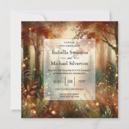 Autumn Glow in the Enchanted Forest Wedding Einladung