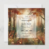 Autumn Glow in the Enchanted Forest Wedding Einladung (Vorderseite)