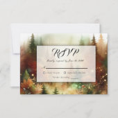Autumn Glow in the Enchanted Forest Wedding RSVP Karte (Vorderseite)