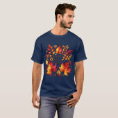 Autumn Glow Watercolor Pumpkins Leaves FallThemed T-Shirt (Vorne ganz)