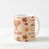 Autumn Gnome Pumpkin Fall Art Print Kaffeetasse (VorderseiteRechts)