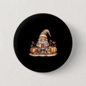 Autumn Gnome Reading Book With Pumpkins Fall Tank Button (Vorderseite)