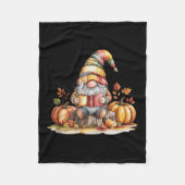 Autumn Gnome Reading Book With Pumpkins Fall Tank Fleecedecke (Vorderseite)