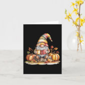 Autumn Gnome Reading Book With Pumpkins Fall Tank  Karte (Gelbe Blume)
