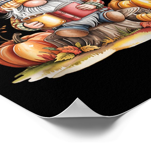 Autumn Gnome Reading Book With Pumpkins Fall Tank Poster (Ecke)