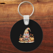 Autumn Gnome Reading Book With Pumpkins Fall Tank Schlüsselanhänger (Vorderseite)