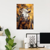 Autumn Goat Art Print, Rustic Fall Poster (Heimbüro)