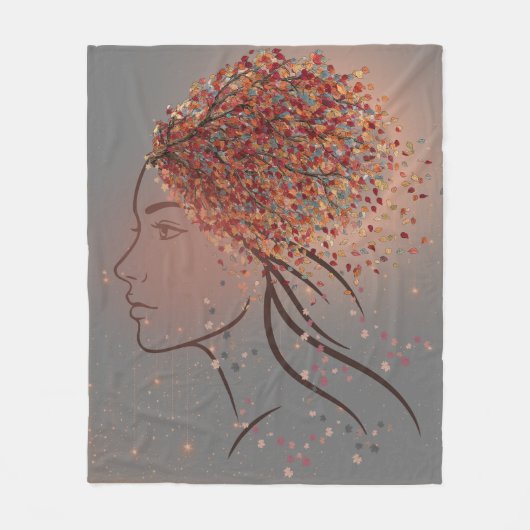 Autumn Goddess – Feminine Seasonal Art Fleecedecke (Vorderseite)