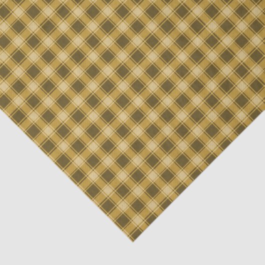 Autumn Golden Brown Gingham Seidenpapier (Detail)