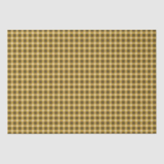 Autumn Golden Brown Gingham Seidenpapier (Vorderseite)