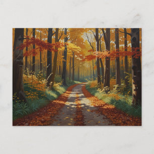 Autumn Golden WayPostcard Postkarte