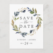 Autumn Greenerenery Save the Date Postcard Einladungspostkarte (Vorderseite)