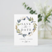 Autumn Greenerenery Save the Date Postcard Einladungspostkarte (Stehend Vorderseite)