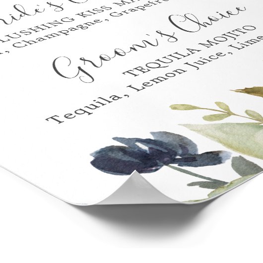 Autumn Greenerity Signature Drinks unterzeichnen Poster (Ecke)