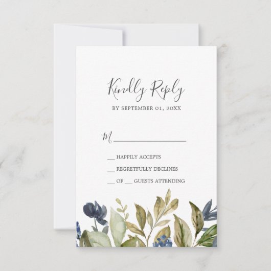 Autumn Greenerity Simple RSVP Card (Vorderseite)