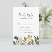 Autumn Greenerity Simple RSVP Card Karte (Stehend Vorderseite)