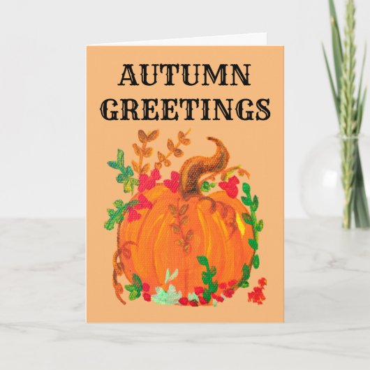 Autumn Greetings Hübsch Pumpkin von BabeMonetArt Dankeskarte (Vorderseite)