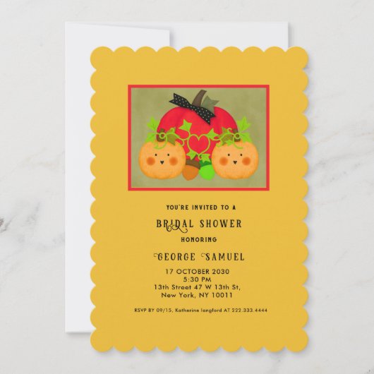 Autumn Halloween Best Bridal Shower Einladung (Vorderseite)