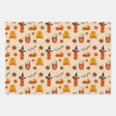 Autumn & Halloween Cozy Pattern Geschenkpapier Set (Vorderseite 3)