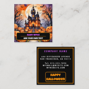 Autumn Halloween Modern Pumpkin Collection Quadratische Visitenkarte