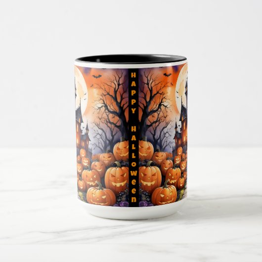 Autumn Halloween Modern Pumpkin Collection Tasse (Zentrum)