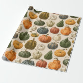 Autumn Halloween Pumpkin Vintage Geschenkpapier (Ungerollt)