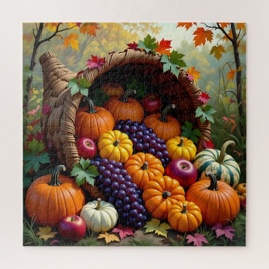 Autumn Harvest and Blessings Cornucopia Puzzle (Vertikal)
