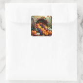 Autumn Harvest and Blessings Cornucopia Quadratischer Aufkleber (Tasche)