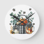 Autumn Harvest Clock Runde Wanduhr (Vorderseite)