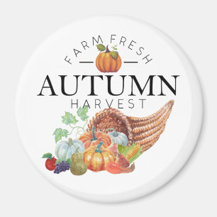 Autumn harvest cornucopia magnet