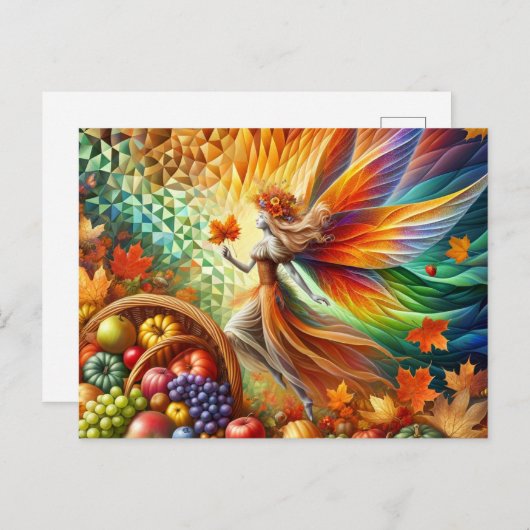 Autumn Harvest Fairy Postkarte (Vorne/Hinten)