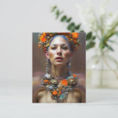 Autumn Harvest Goddess Postkarte (Stehend Vorderseite)