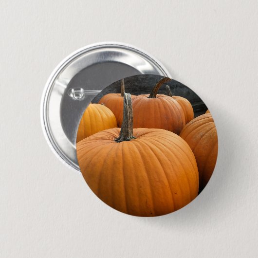 Autumn Harvest Orange Pumpkins Button (Vorne & Hinten)