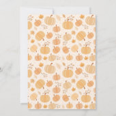 Autumn Harvest Pumpkin and Leaf Pastel Baby Shower Einladung (Rückseite)