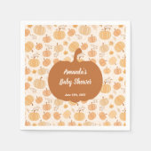 Autumn Harvest Pumpkin and Leaf Pastel Baby Shower Serviette (Vorderseite)