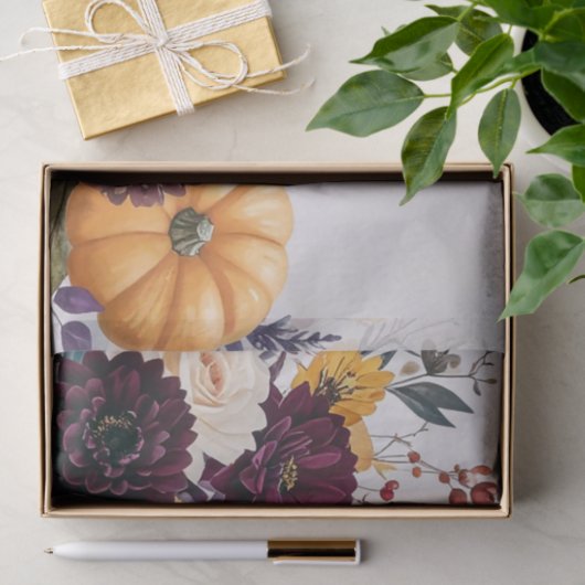 Autumn Harvest Pumpkin Floral Decoupage Seidenpapier (Geschenk)