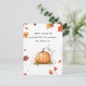 Autumn Harvest Pumpkin Postcard Postkarte (Stehend Vorderseite)