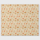 Autumn Harvest Pumpkins & Fall Leaves Rustic  Geschenkpapier (Flach)