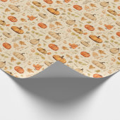 Autumn Harvest Pumpkins & Fall Leaves Rustic  Geschenkpapier (Ecke)