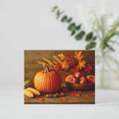 Autumn Harvest Still Life Postcard Feiertagspostkarte (Stehend Vorderseite)