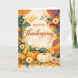 Autumn Harvest Thanksgiving Pumpkin Illustration Karte