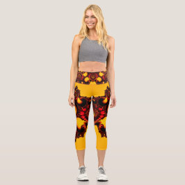Autumn Heart Capri Leggings