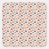 Autumn hedgehog quadratischer aufkleber (Vorderseite)