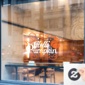 Autumn Hello Pumpkin Fensteraufkleber (Café-Fenster)