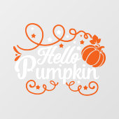 Autumn Hello Pumpkin Fensteraufkleber (Blatt)