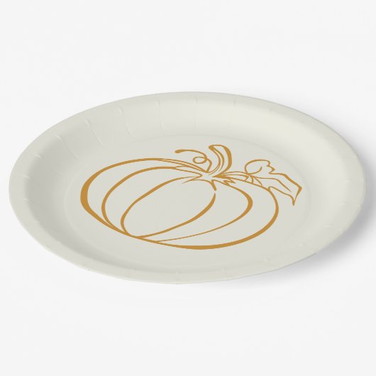 Autumn Herbst Pumpkin Erntedank Design Pappteller (Schrägansicht)