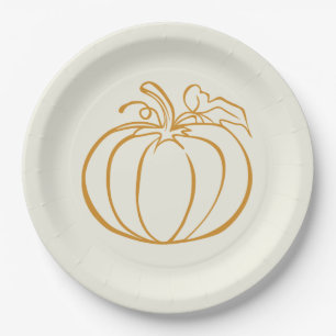 Autumn Herbst Pumpkin Erntedank Design Pappteller
